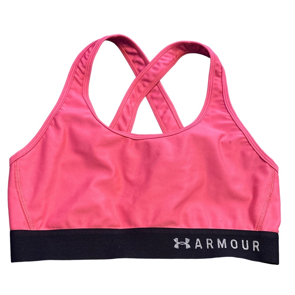 Under Armour Pink Crossback Sports Bra Athletic Workout Logo Medium?